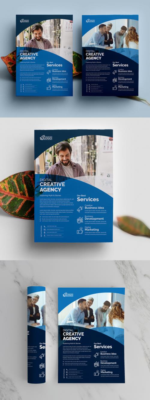 Blue Corporate Flyer Template Premium Accents