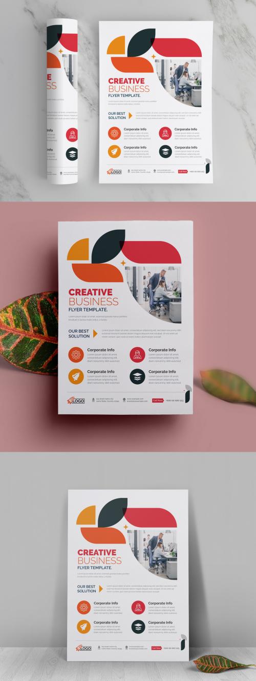 Multicolored Flyer Template Vector Accents