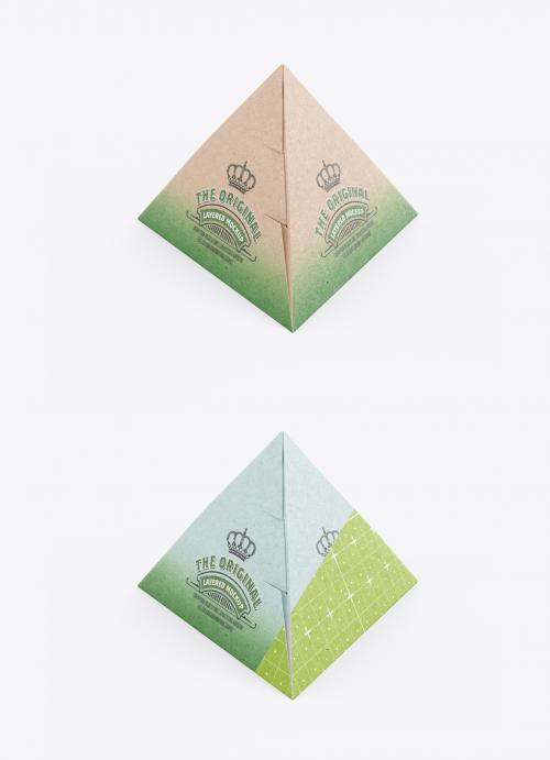 Pyramid Tea Box Mockup