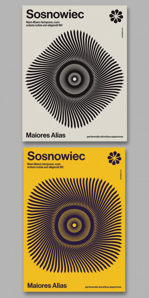 International Poster Design Layout with Circular Abstract Shape