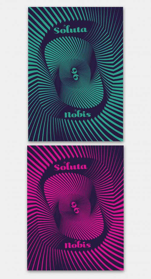 Abstract Poster Design Layout with Line Art Pattern