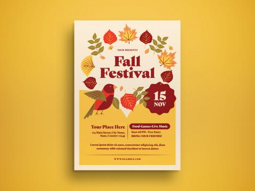 Yellow Modern Fall Festival Flyer Layout