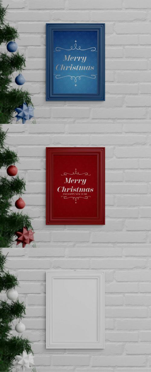 Christmas Scene with Frame Mockup