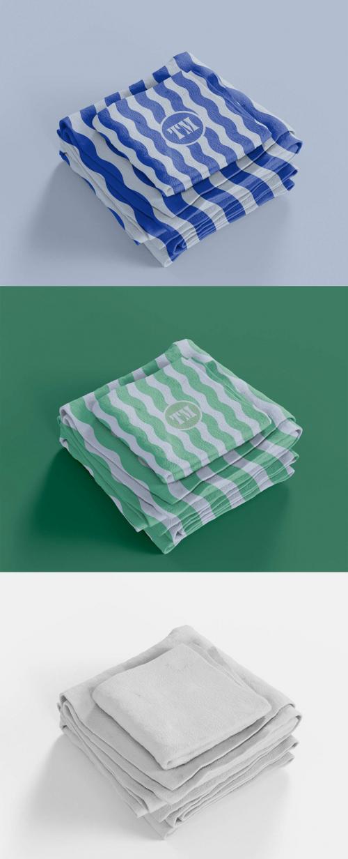 Beach Pile of Towels Mockup