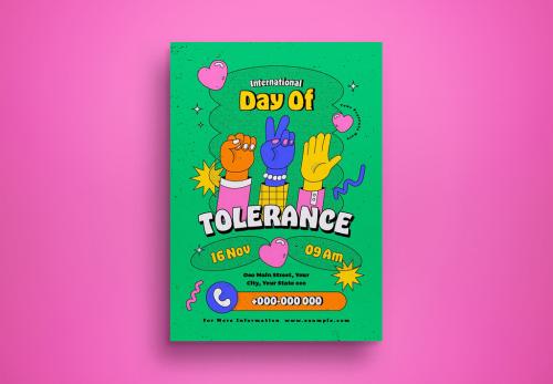 Green Pop Art International Day of Tolerance Flyer