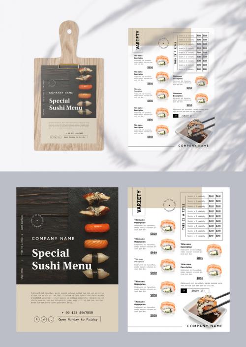 Asian Food Menu Layout