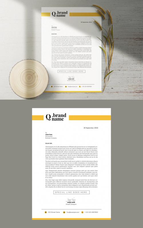 Minimal Business Letterhead with Orange Accents Layout