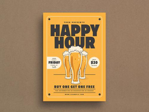 Happy Hour Beer Event Flyer