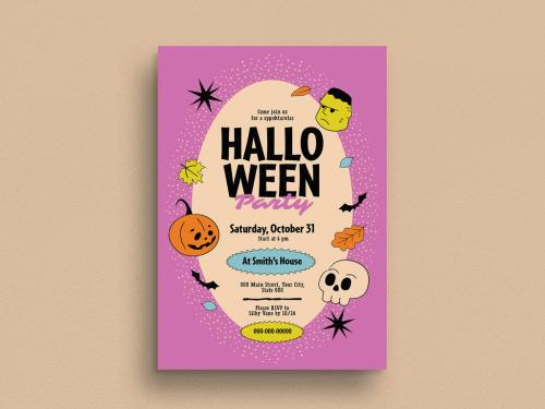 Colorful Halloween Party Event Flyer