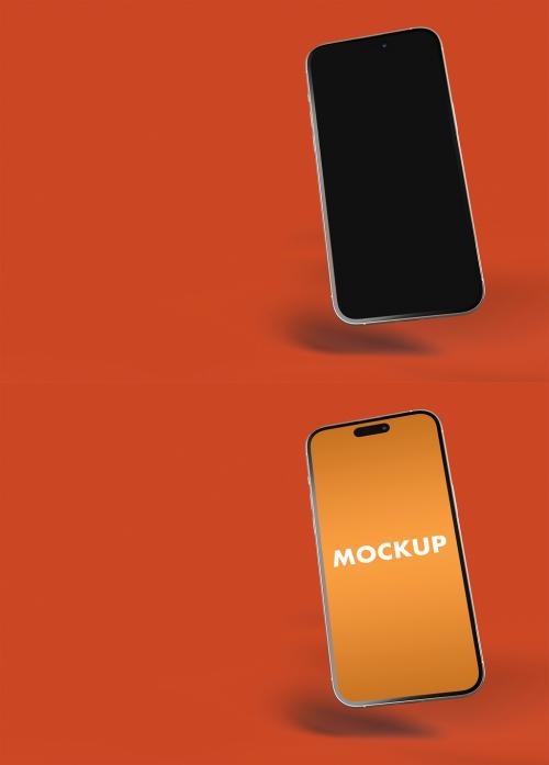 Phone Mockup and Fall Orange Background