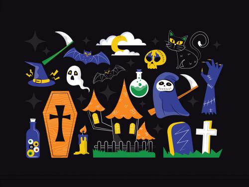 Flat Design Halloween Asset Illustration