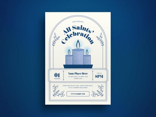 White Minimalist All Saints' Day Flyer Layout