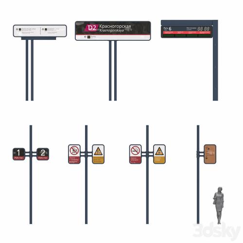 Set of info poles WDC