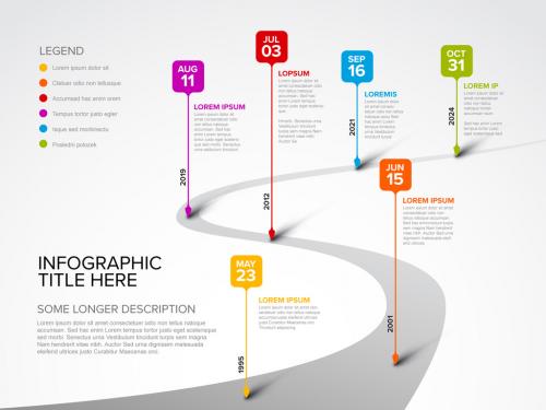 Infographic Road Timeline Template with Droplet Pointers
