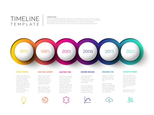 Infographic Milestones Timeline Template with Spheres