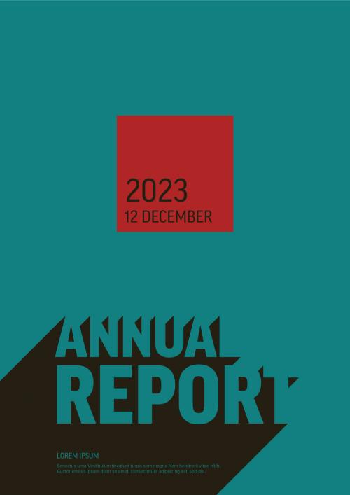 Teal and Red Modern Annual Report Front Cover Page Template