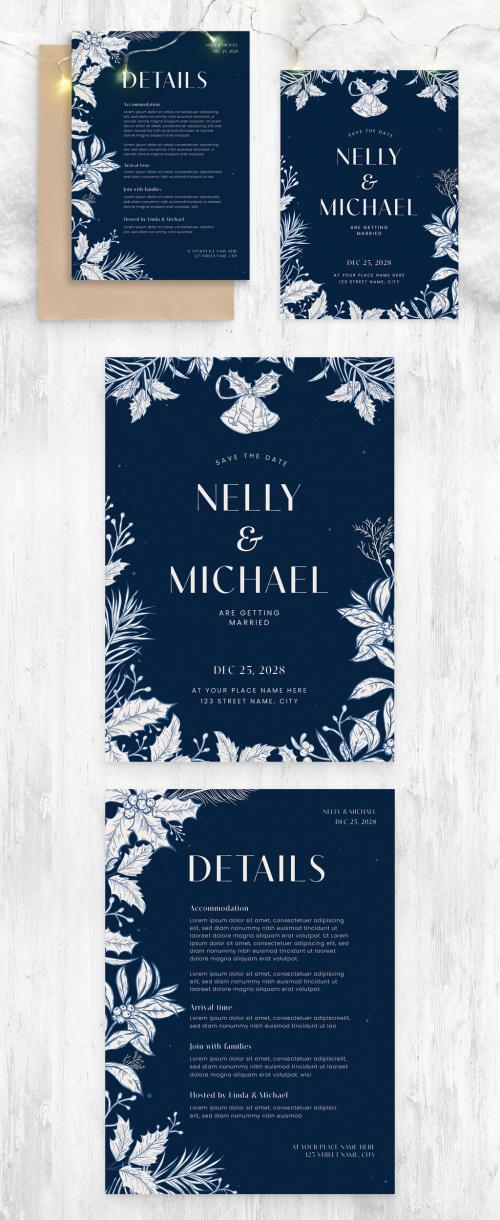 Winter Wedding Flyer Invite Invitation Card Layout