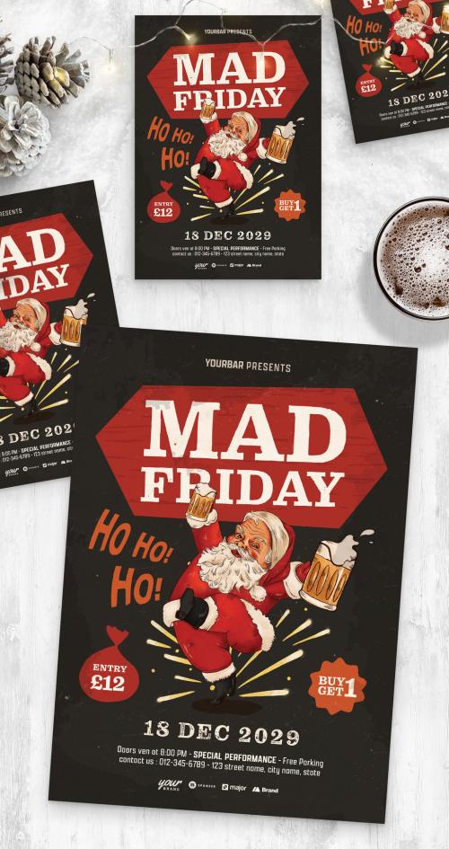 Mad Friday Christmas Flyer Poster