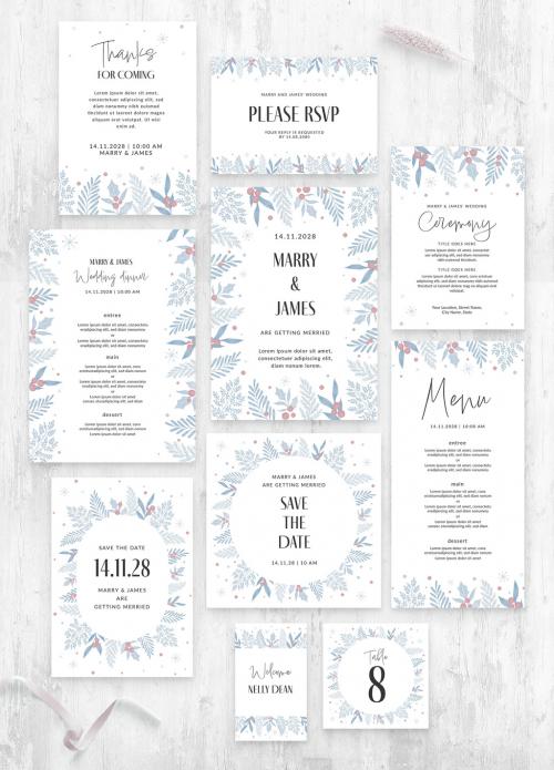 Winter Wedding Invite Stationery