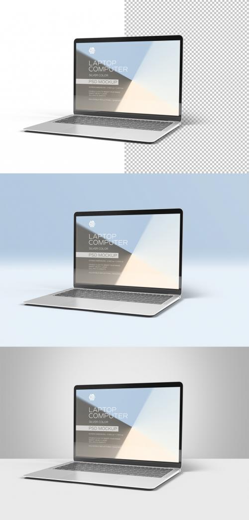 Laptop Computer Mockup Isolated On White