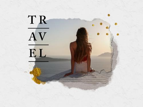 Creative Photo Mockup with Gold Splash For Travelers