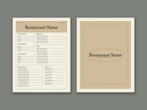 Beige And Brown Minimal Menu