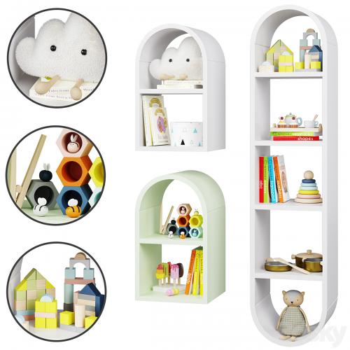 Wall shelf Mallory Kids with decor by Crate and Barrel / Crate and Kids