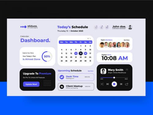 Website Dashboard Design Calendar And To-Do Task