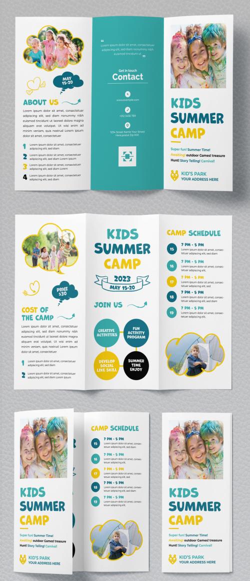 Kids Summer Camp Trifold Brochure Layout