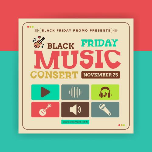 Black Friday Concert Social Media Post Layout