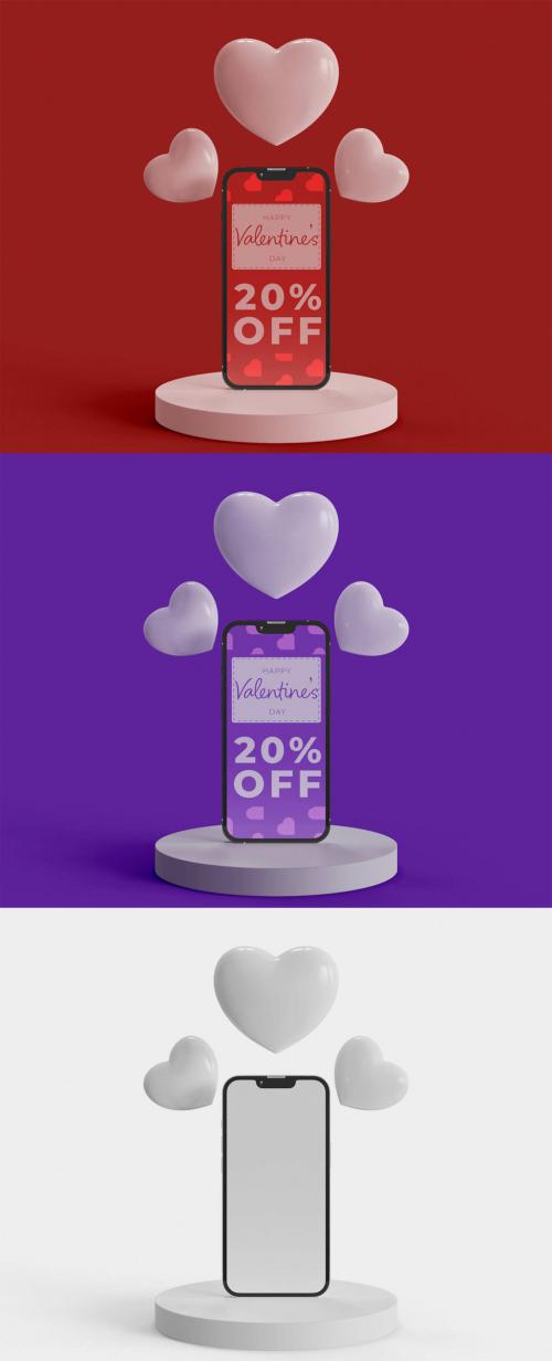 Valentine's Day Smartphone Mockup