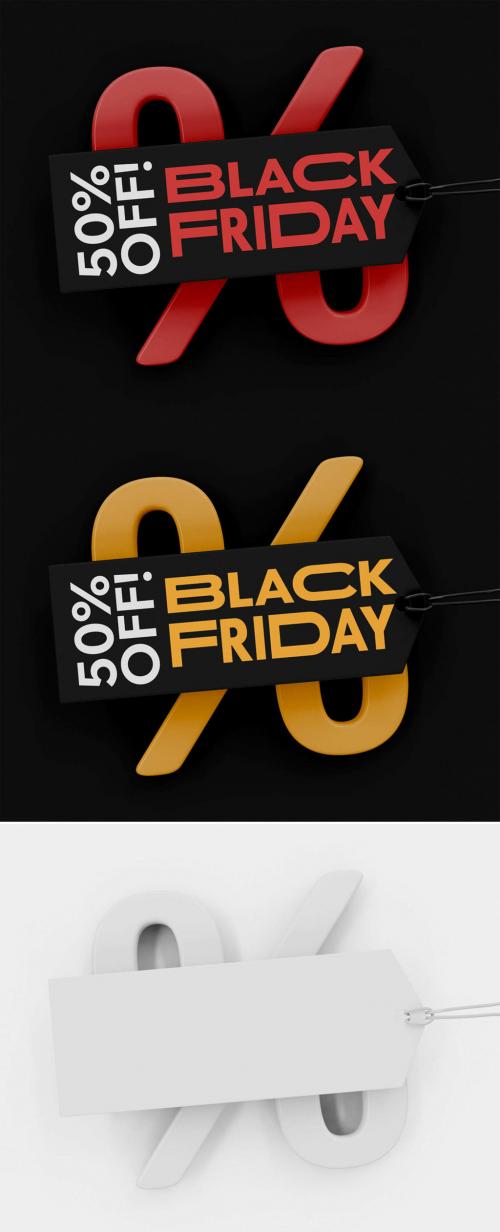 Black Friday Sale Tag Mockup