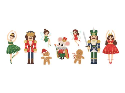 Christmas Nutcracker Characters Vector Illustrations