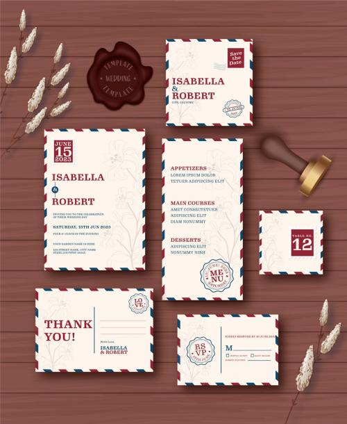 Post Card Style Wedding Stationery Set