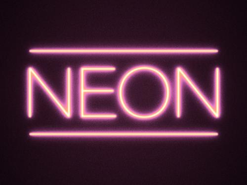 Pink Neon Text Effect Mockup