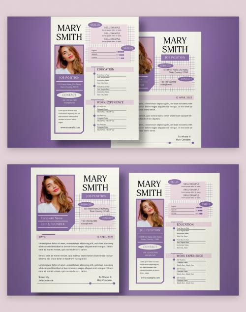 Cream Flatdesign Resume Layout