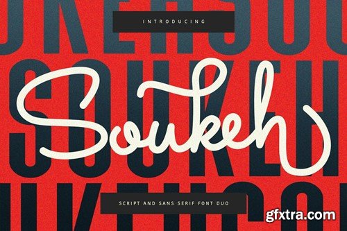 Soukeh Script Sans Serif Font Duo PGHUWRM