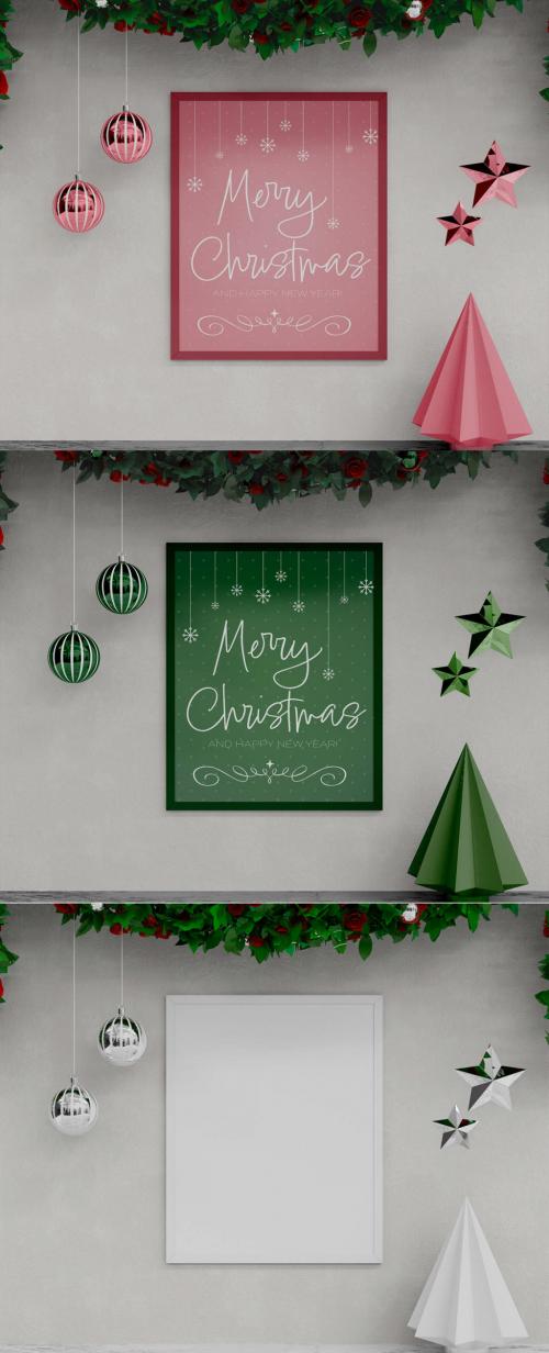 Christmas Scene Poster Mockup