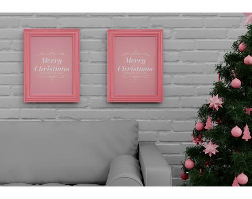 Two Christmas Frame Mockup