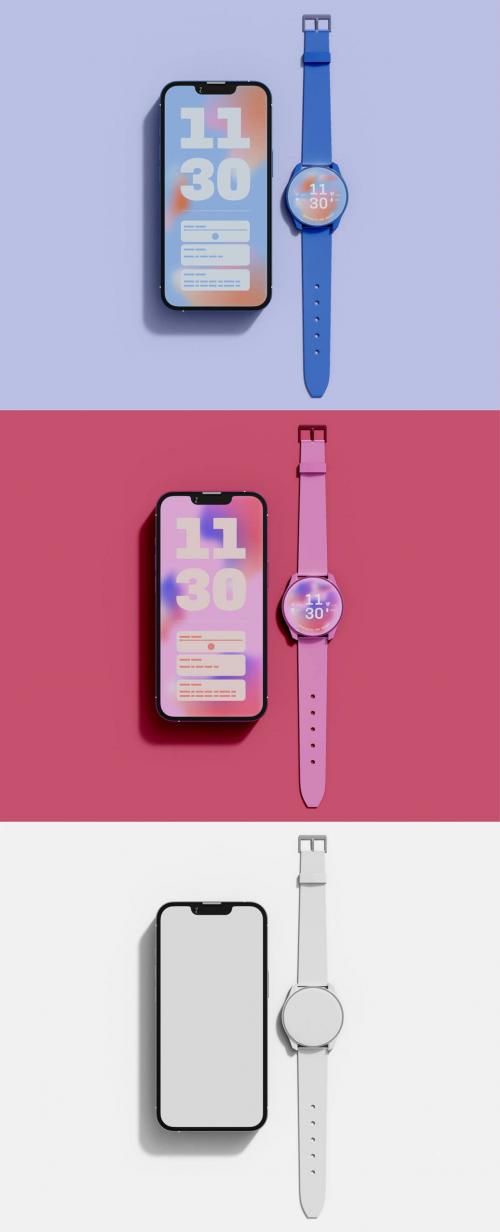 Smartwatch and Phone Mockup