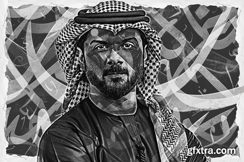 Arabic Calligraphy Photoshop Action AMJBSF8