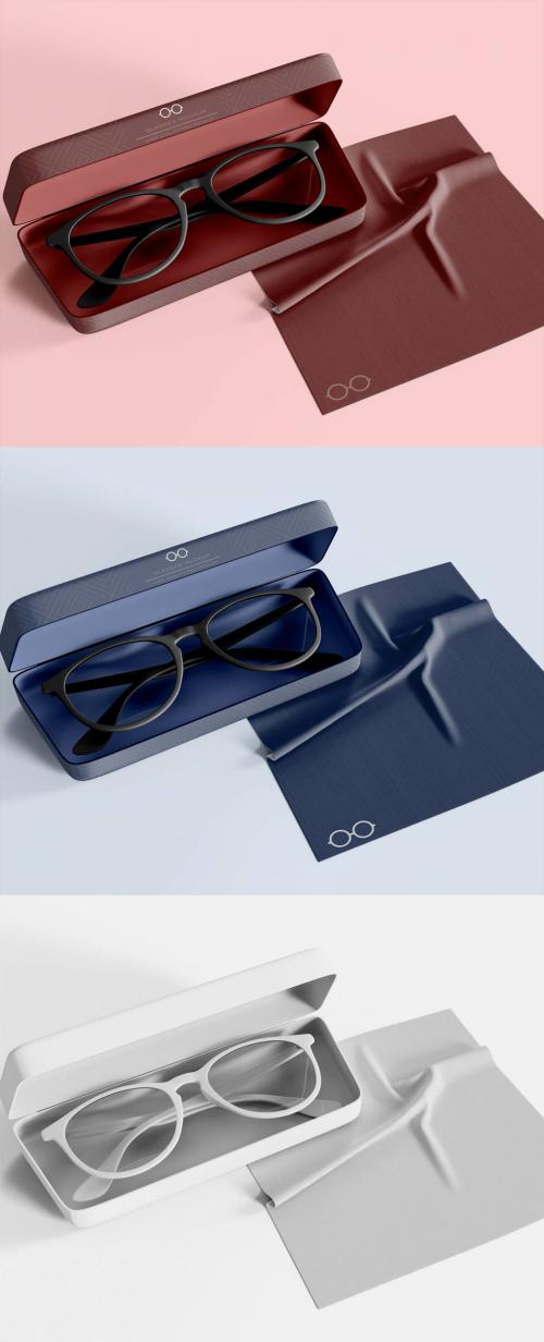 Eyeglass with Case Mockup