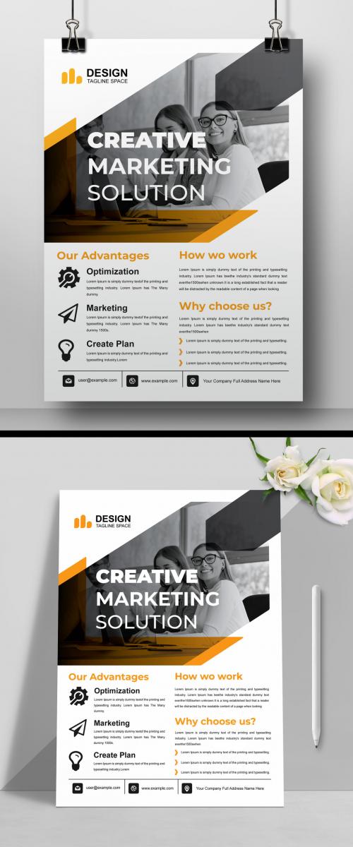 Corporate Flyer Layout with Red Accents