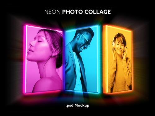 Neon Photo Collage