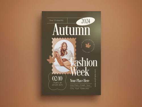 Olive Flat Design Autumn Fashion Week Flyer