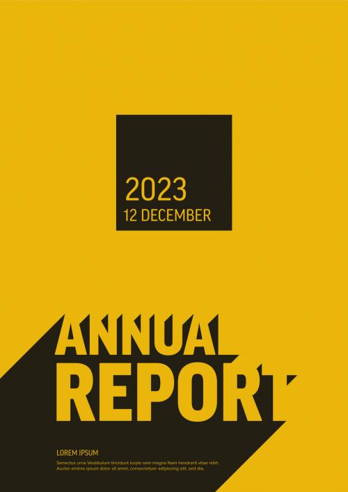 Yellow Modern Annual Report Front Cover Page Layout