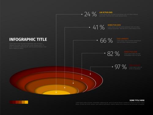 Infographic Dark Layout with Percentages and Red Purple