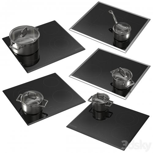 Set of Bosch hobs with cookware 002