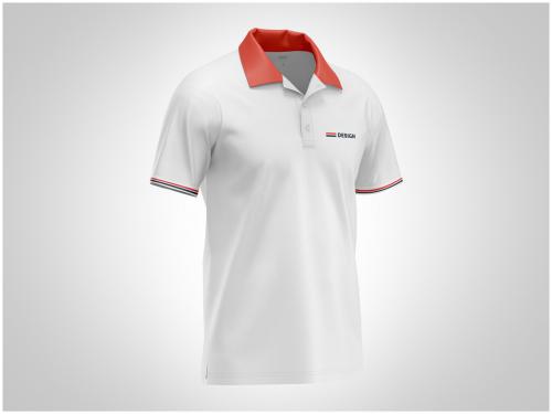 Polo T-Shirt Mockup Half Side