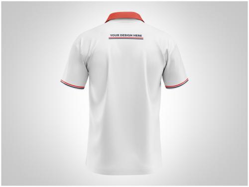 Polo T-Shirt Mockup Back View